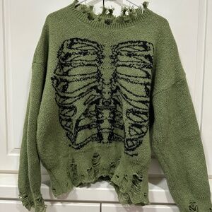 Distressed Skeleton Sweater